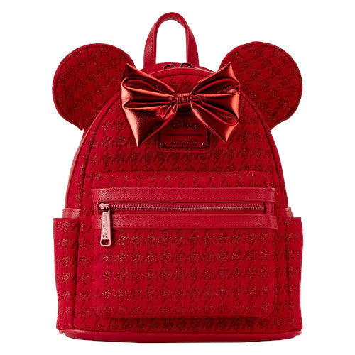 Loungefly Minnie Mouse Red Glitter Tonal Mini Backpack