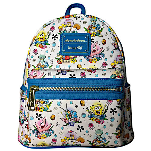 Loungefly Nickelodeon SpongeBob SquarePants Tattoo AOP Mini Backpack