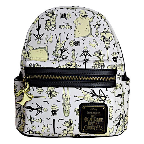 Loungefly Nightmare Before Christmas Characters AOP Glow Mini Backpack