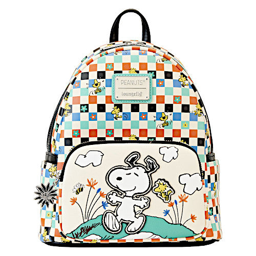 Loungefly Peanuts Snoopy & Woodstock Checkered Mini Backpack