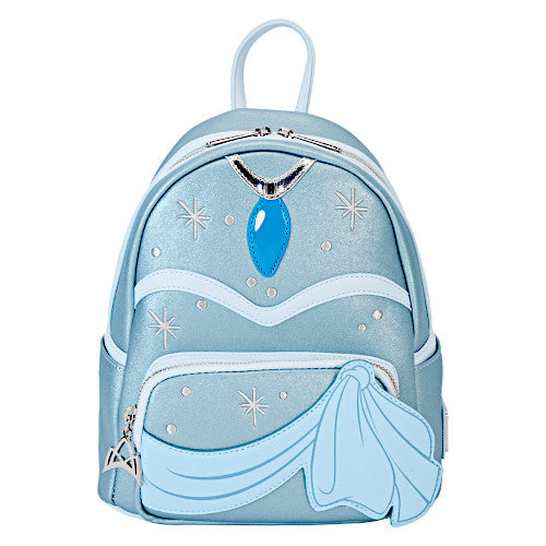Loungefly Princess Tiana Blue Gown Glitter Cosplay Mini Backpack
