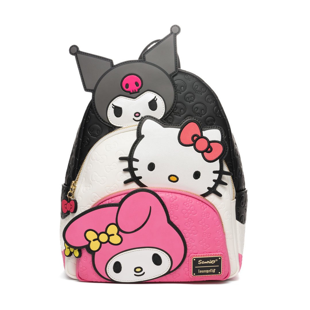 Loungefly Sanrio Kuromi, My Melody, and Hello Kitty Glow In The Dark T