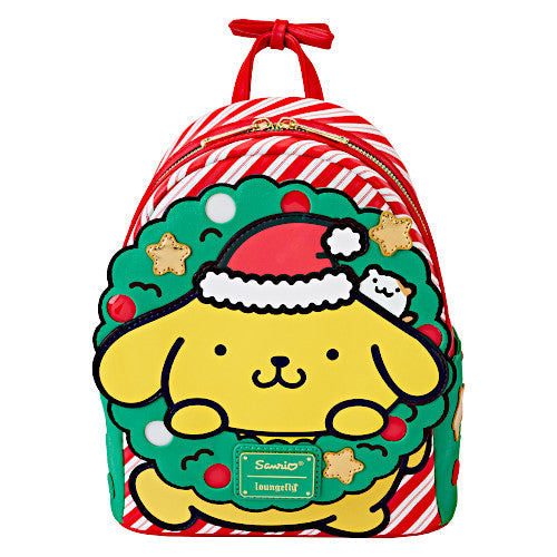Loungefly Sanrio Pompompurin Christmas Wreath Light Up Mini Backpack