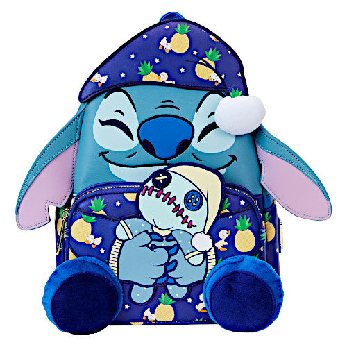 Loungefly SDCC 2024 Bedtime Stitch & Scrump Glow Mini Backpack