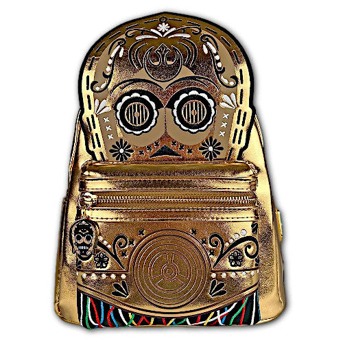 Loungefly Star Wars C-3PO Embroidered Day Of The Dead Cosplay Mini Backpack