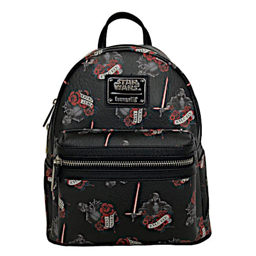 Loungefly Star Wars Kylo Ren Roses Tattoo AOP Mini Backpack