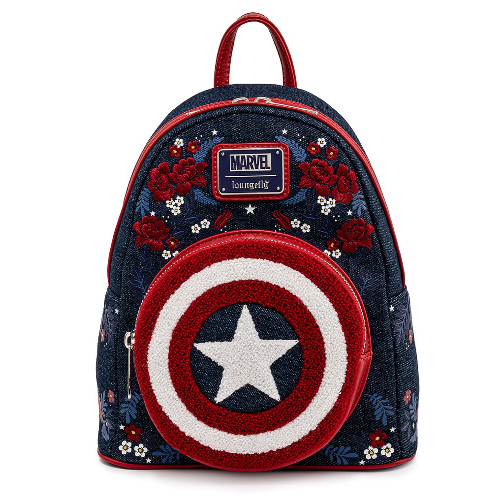Marvel Loungefly Mini Backpack - Captain America 80th Anniversary Floral Shield