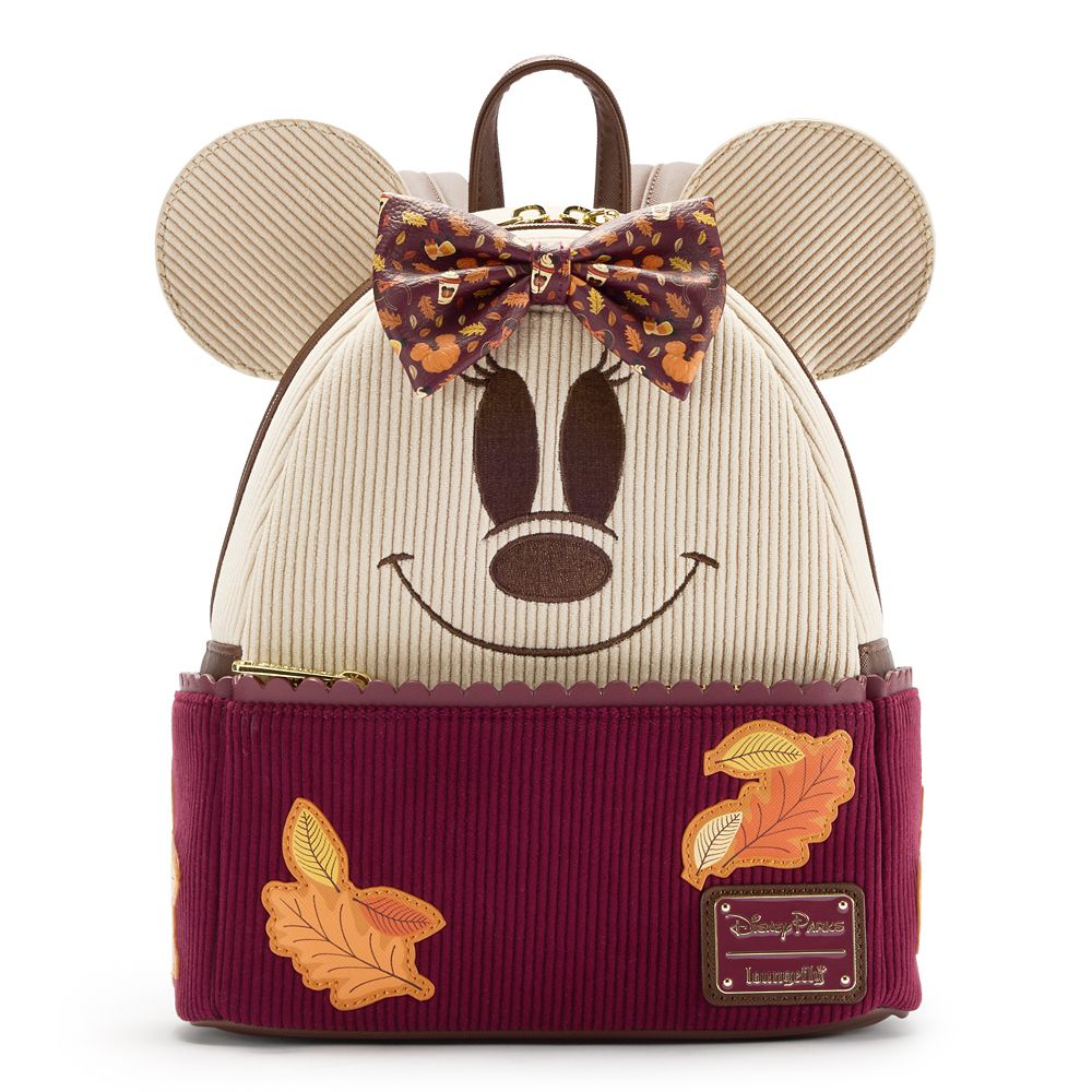 Minnie Mouse Halloween Fall Leaves Loungefly Mini Backpack