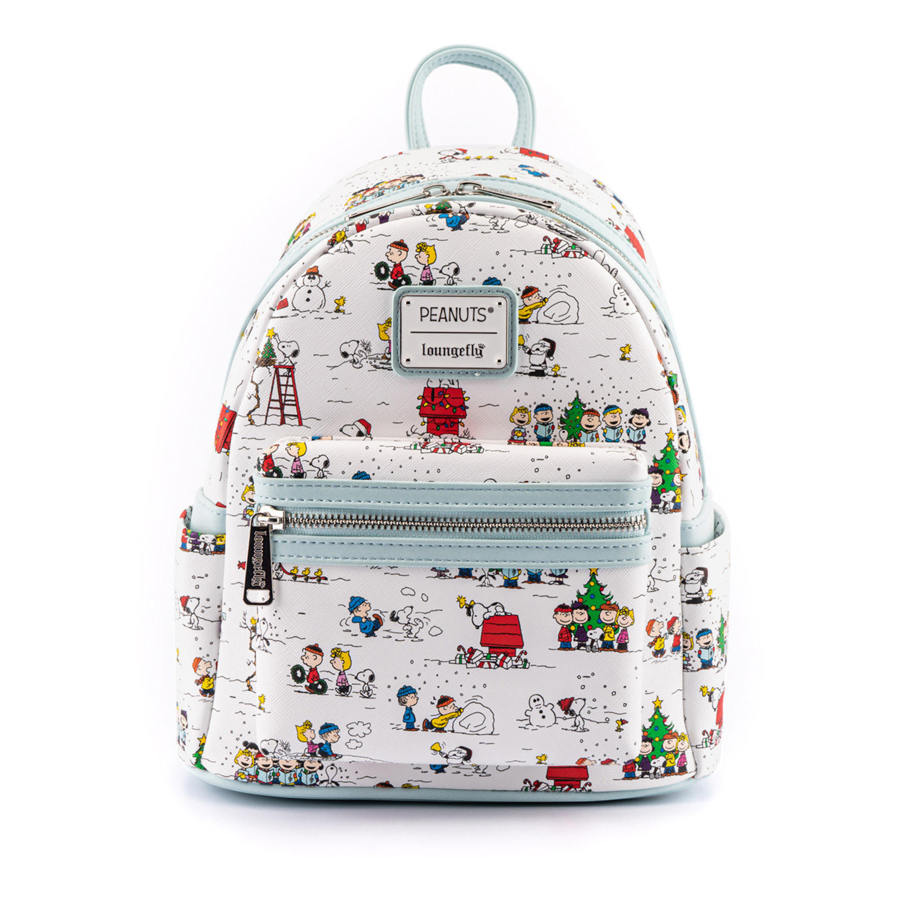 Peanuts Loungefly Mini Backpack - Happy Holidays Christmas AOP