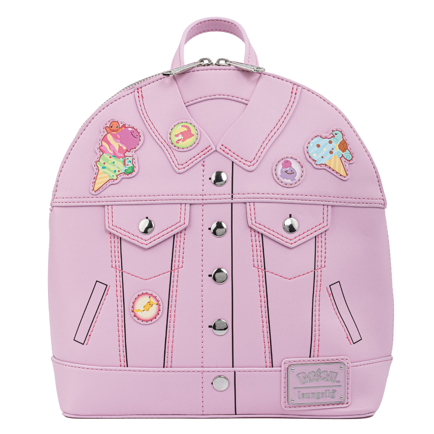 Pokemon Loungefly Mini Backpack - Pokemon Ice Cream Denim Jacket Convertible