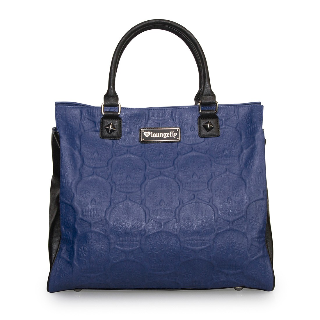 Sugar Skull Embossed Blue/Black Tote