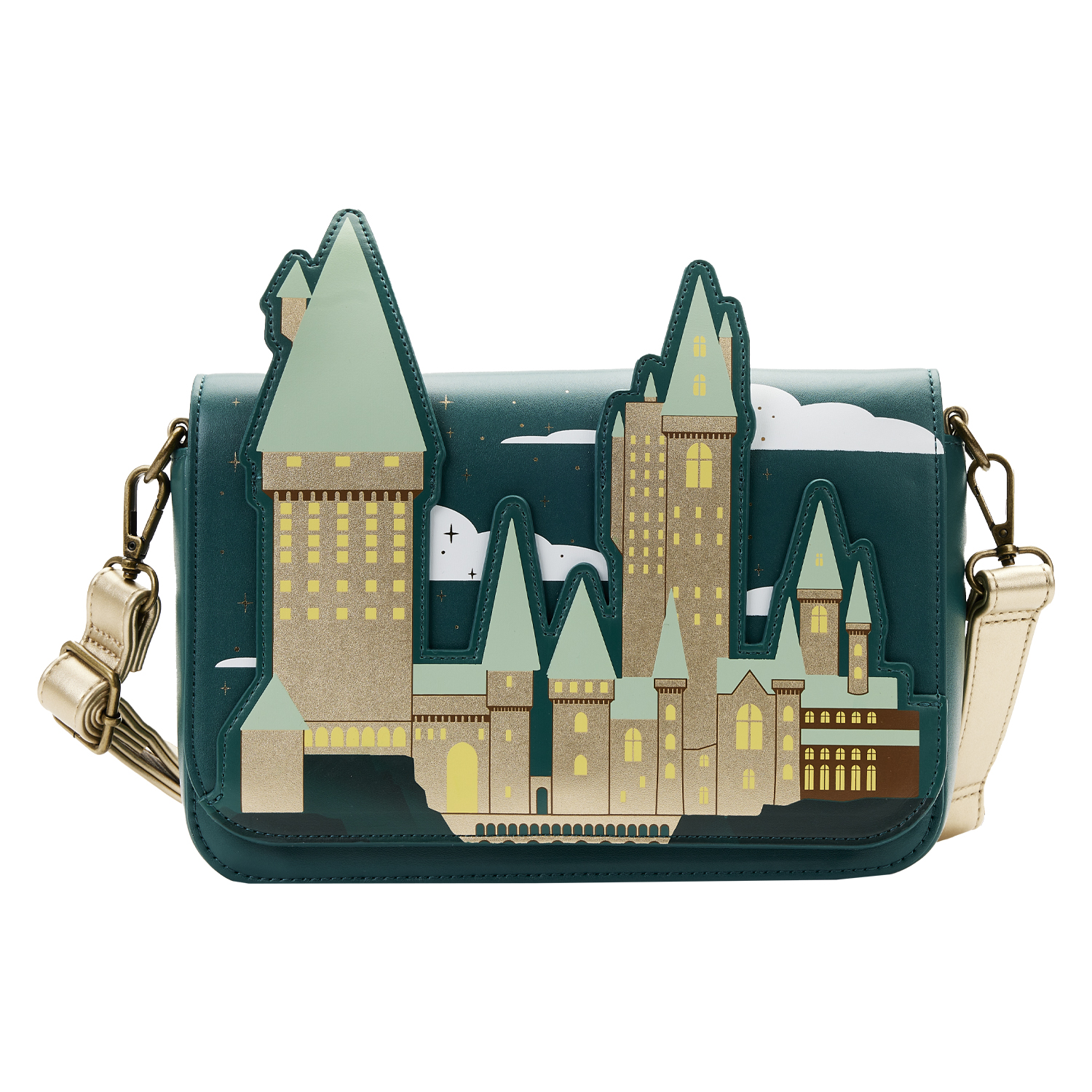 Universal Loungefly Crossbody Bag - Harry Potter Golden Hogwarts Castle
