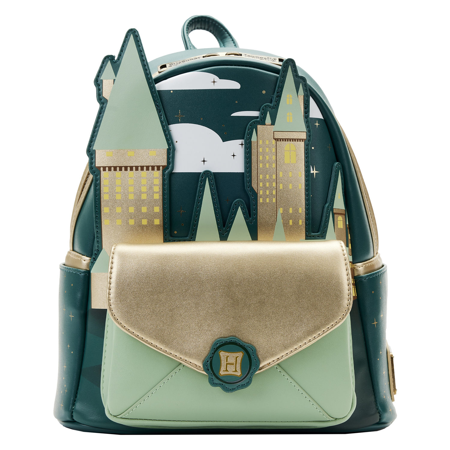 Universal Loungefly Mini Backpack - Harry Potter Golden Hogwarts Castle